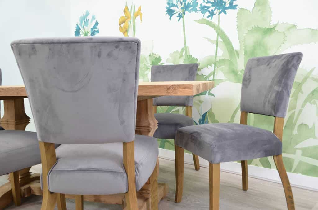 velvet dining chair grey