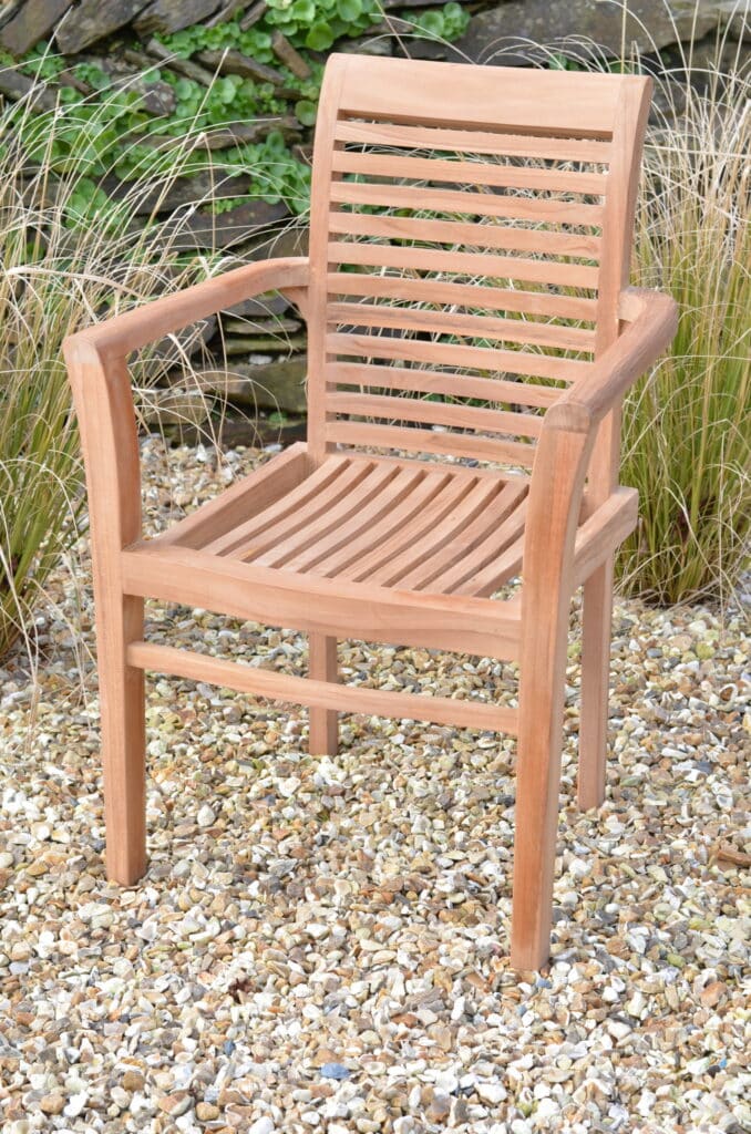 Chester Teak Garden Armchair Stackable Field Hawken