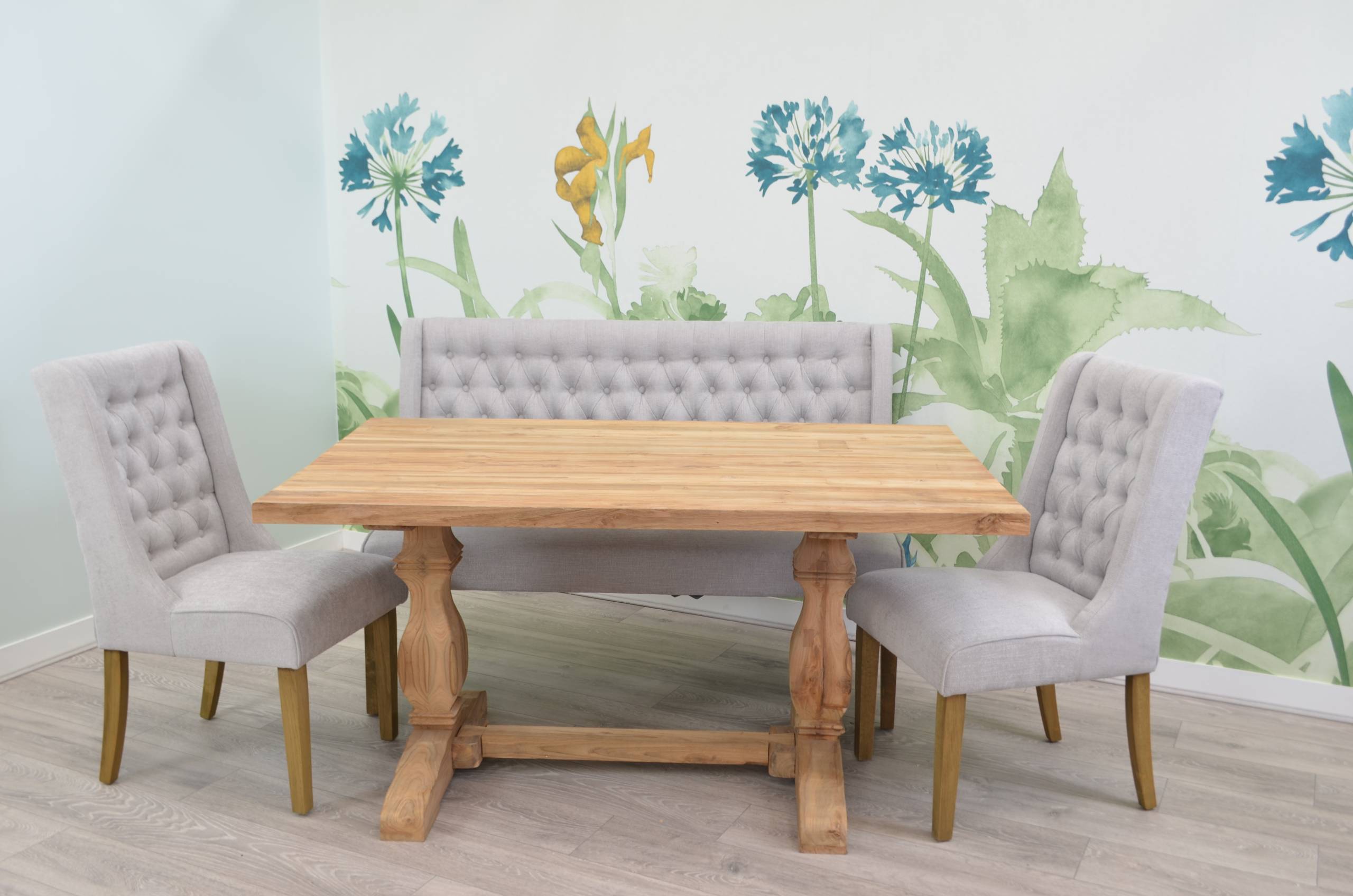 Light grey dining discount bench