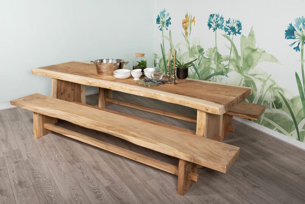 3m Live Edge Bench - Dining or Hallway Bench - Seats 6 People