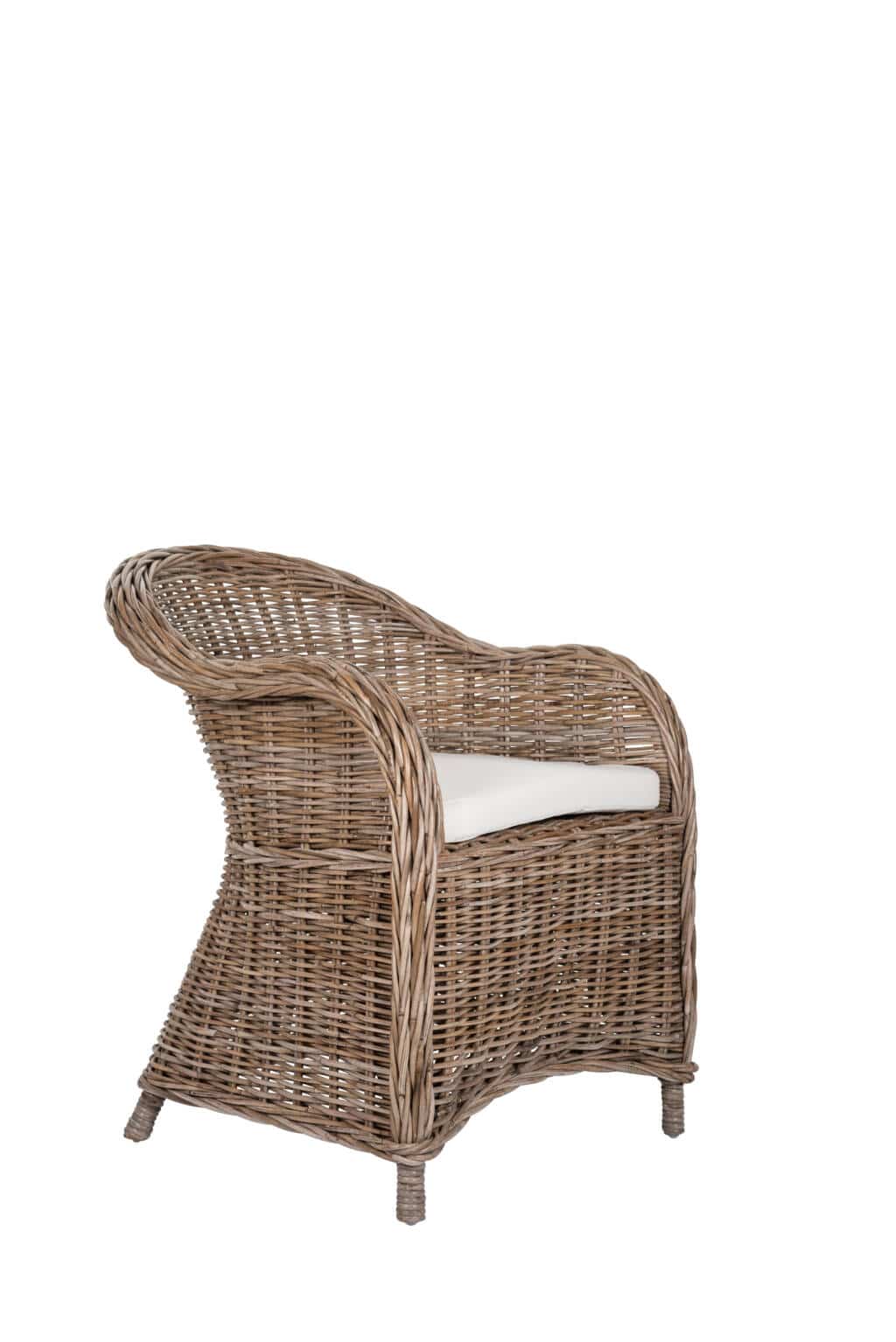 Wicker Tub Chair with natural cushion