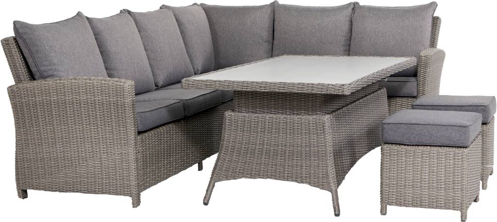 Barbados Rattan Corner set with ceramic top table