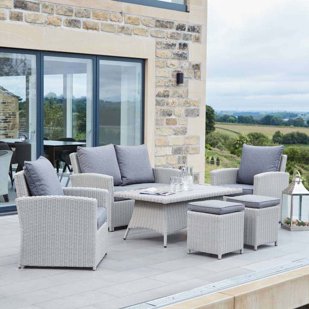Slate Grey Barbados 2 Seater Lounge Set with Ceramic Top