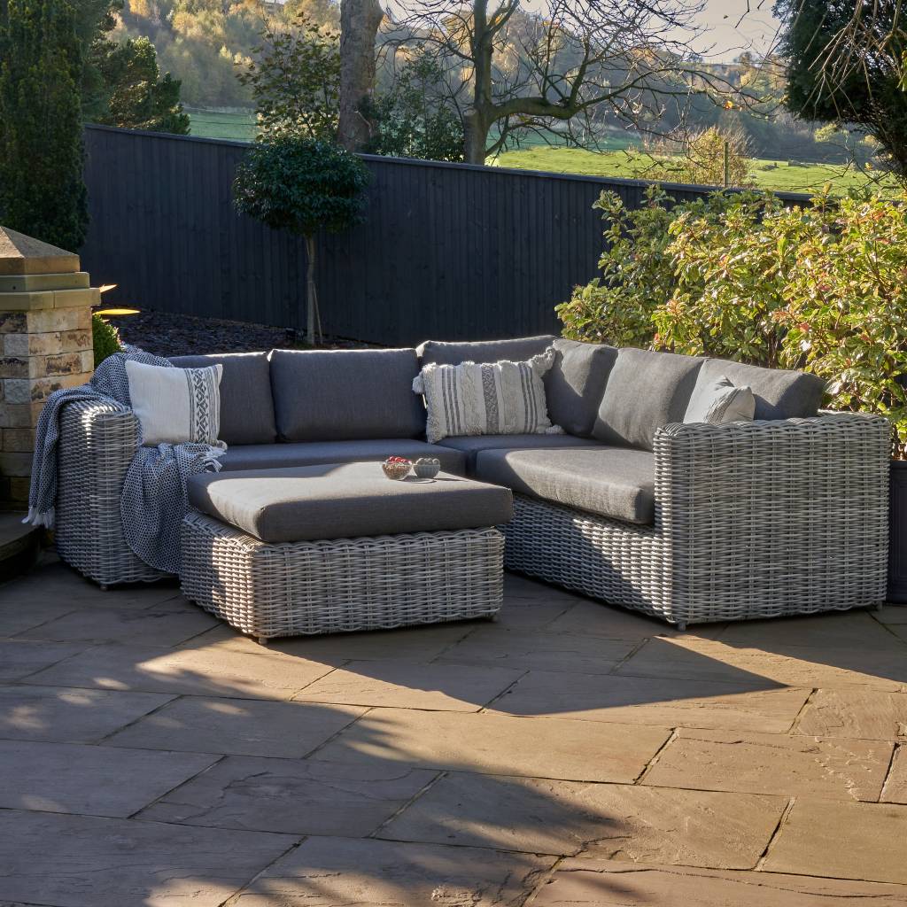 Tuscany Corner Set Rattan grey weave