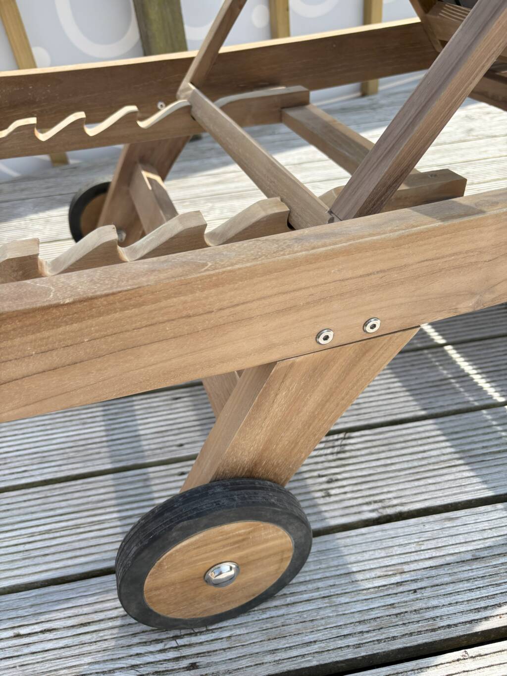 Teak and Textilene Lounger- Luxury Soft grey