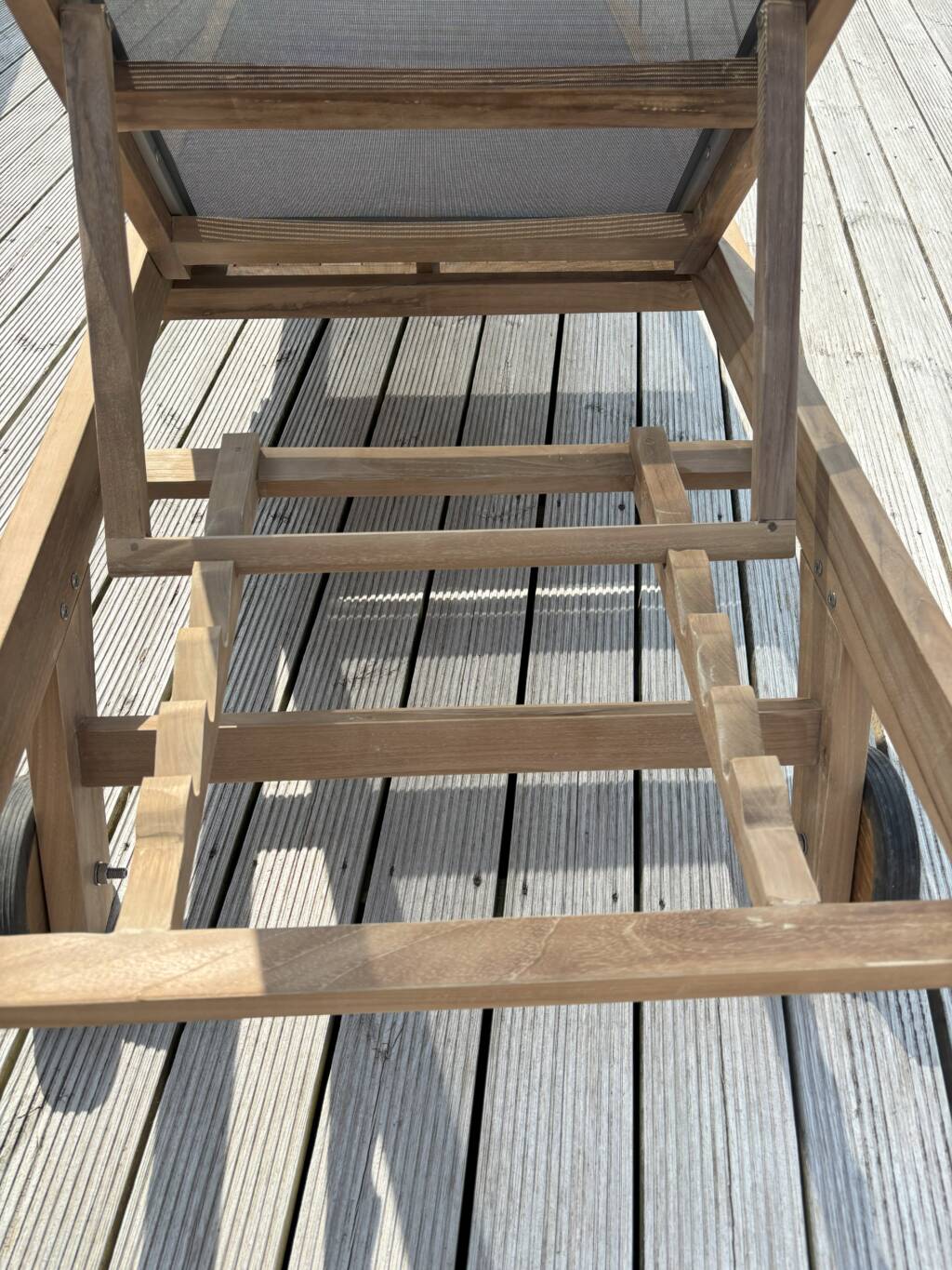 Teak and Textilene Lounger- Luxury Soft grey