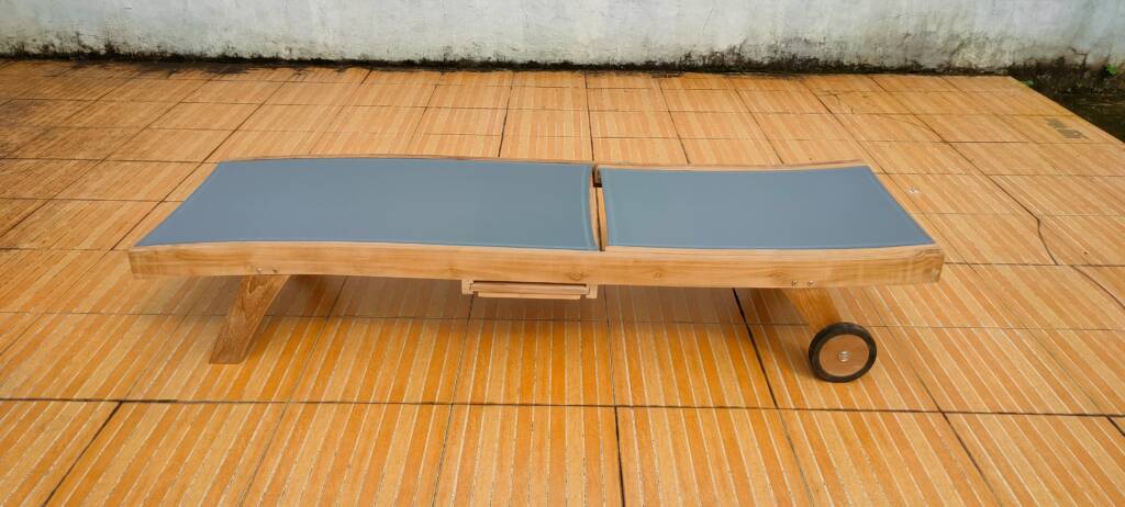 Teak and Textilene Lounger- Luxury Soft grey