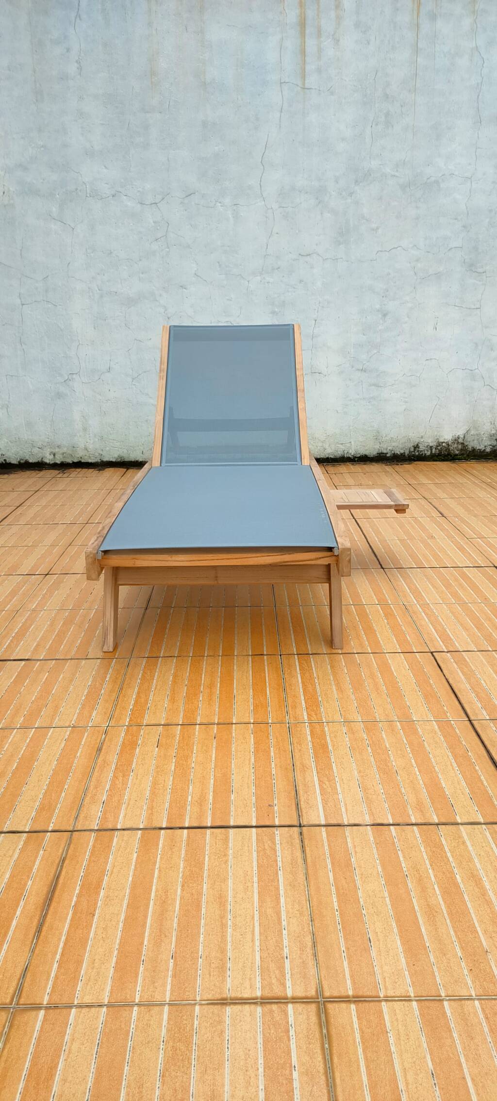 Teak and Textilene Lounger- Luxury Soft grey